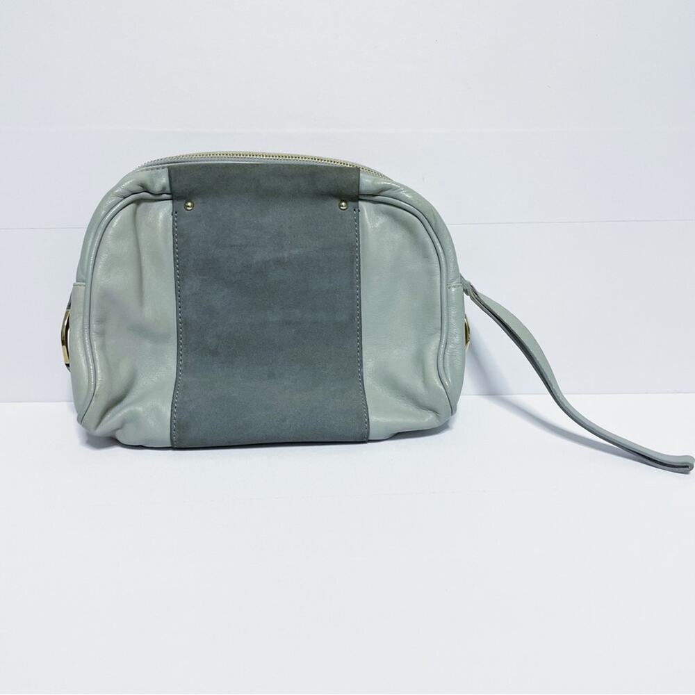 & Other Stories Blue Leather Makeup Bag